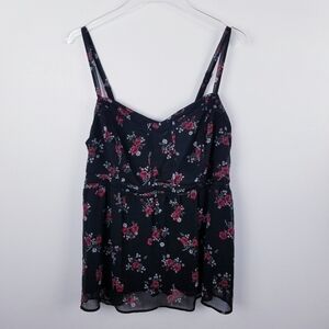 Torrid Floral Babydoll Smocked Tank Top